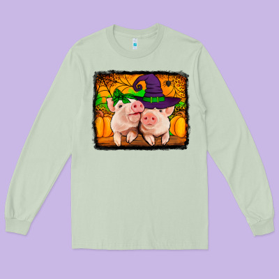 Halloween Pigs Long Sleeve Tee Designed By Jasminsmagicworld
