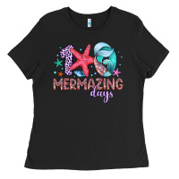 Black 100 mermazing days Ladies Tee - Artiststas