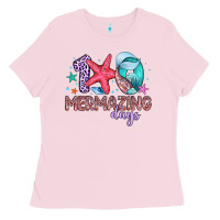 Bubblegum Pink 100 mermazing days Ladies Tee - Artiststas