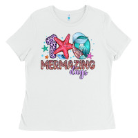 White 100 mermazing days Ladies Tee - Artiststas