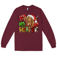 Burgundy ho ho ho heifer Long Sleeve Tee - CowGirlArtShop