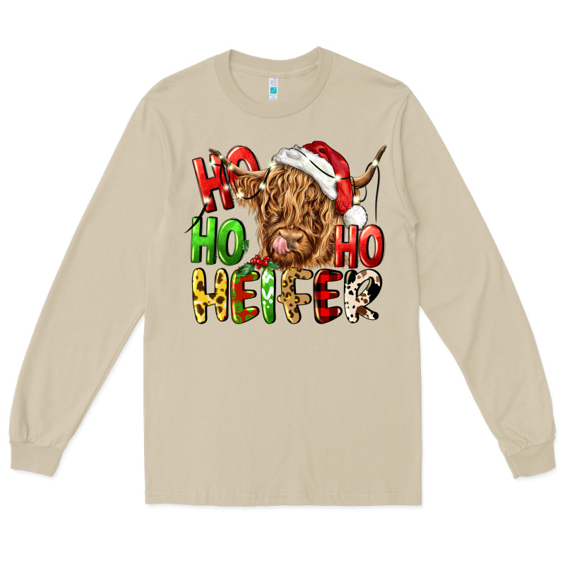 Ho Ho Ho Heifer Long Sleeve Tee by CowGirlArtShop | Teevron