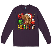Plum ho ho ho heifer Long Sleeve Tee - CowGirlArtShop