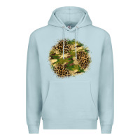 Blue Mist camouflage and leopard patch  2 Premium Hoodie - BundleAndBundleShop