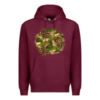 Burgundy camouflage and leopard patch  2 Premium Hoodie - BundleAndBundleShop