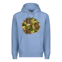Colony Blue camouflage and leopard patch  2 Premium Hoodie - BundleAndBundleShop