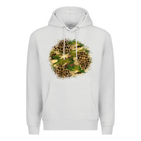 Dove Grey camouflage and leopard patch  2 Premium Hoodie - BundleAndBundleShop