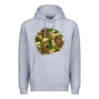 Heather Grey camouflage and leopard patch  2 Premium Hoodie - BundleAndBundleShop