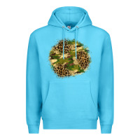 Ocean Blue camouflage and leopard patch  2 Premium Hoodie - BundleAndBundleShop