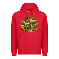 Red camouflage and leopard patch  2 Premium Hoodie - BundleAndBundleShop