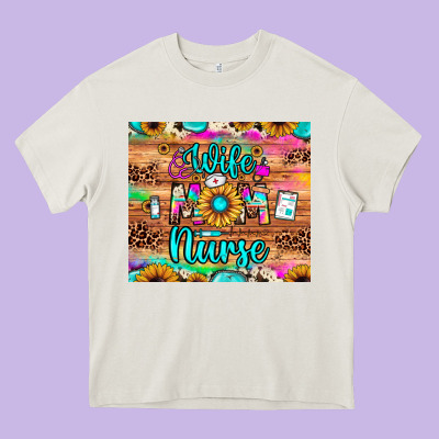 Wife Mom Nurse Heavy Core Tee Designed By Jahusdesignshop