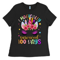 Black i magically survived 100 days Ladies Tee - Artiststas