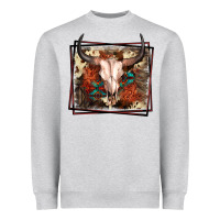 Western Bull Skull Heavyweight Sweatshirt | Teevron