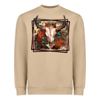 Mushroom Western Bull Skull Heavyweight Sweatshirt - FaDigitalArtStudio