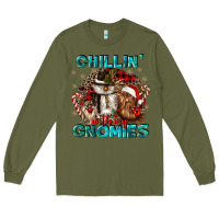 Army Green chillin with my gnomies Long Sleeve Tee - CowGirlArtShop