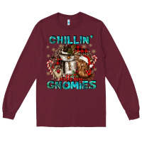 Burgundy chillin with my gnomies Long Sleeve Tee - CowGirlArtShop