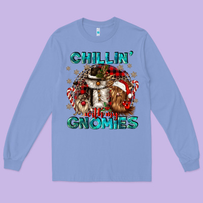 Chillin With My Gnomies Long Sleeve Tee Designed By Cowgirlartshop
