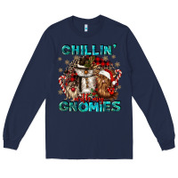 Navy chillin with my gnomies Long Sleeve Tee - CowGirlArtShop