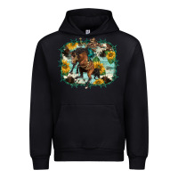 Black western rodeo horse cowhide sunflowers Urban Hoodie - BarkalooDesign