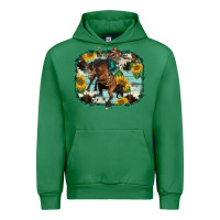 Emerald western rodeo horse cowhide sunflowers Urban Hoodie - BarkalooDesign