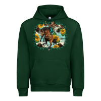Forest Green western rodeo horse cowhide sunflowers Urban Hoodie - BarkalooDesign