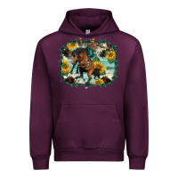Mauve Wine western rodeo horse cowhide sunflowers Urban Hoodie - BarkalooDesign