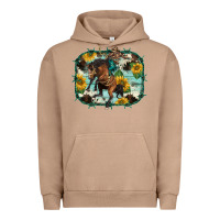 Pigment Burro western rodeo horse cowhide sunflowers Urban Hoodie - BarkalooDesign
