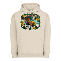 Pigment French Oak western rodeo horse cowhide sunflowers Urban Hoodie - BarkalooDesign