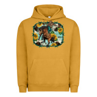 Pigment Peanut Butter western rodeo horse cowhide sunflowers Urban Hoodie - BarkalooDesign