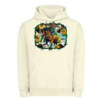 Pigment Pistachio western rodeo horse cowhide sunflowers Urban Hoodie - BarkalooDesign