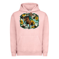 Pigment Salmon western rodeo horse cowhide sunflowers Urban Hoodie - BarkalooDesign