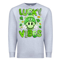 Heather Grey lucky vibes Premium Sweatshirt - Artiststas
