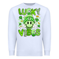 White lucky vibes Premium Sweatshirt - Artiststas
