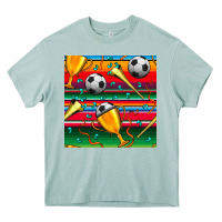 Arona soccer winner cup and vuvuzela with serape seamless pattern Heavy Core Tee - BundleAndBundleShop