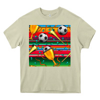 Mossy soccer winner cup and vuvuzela with serape seamless pattern Heavy Core Tee - BundleAndBundleShop