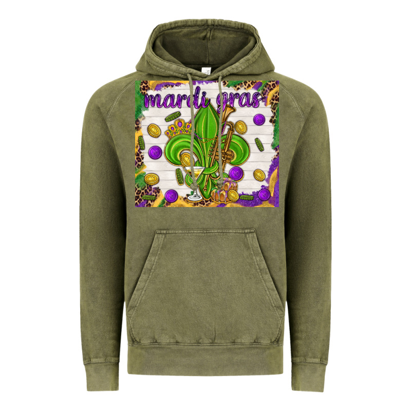 Mardi Gras Fleur De Lis Tumbler Vintage Hoodie by HowdyJamesFarm | Teevron