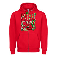 Red Mini Elf Zipper Hoodie - CowhideDigitalArt