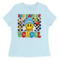 Baby Blue 100 days of school Ladies Tee - Artiststas