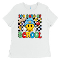 White 100 days of school Ladies Tee - Artiststas