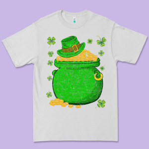Ireland Leprechaun Hat Pot Of Gold Irish St Patricks Day Premium Tee Designed By Lanvoart