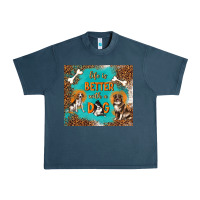 Midnight Navy life is better with a dog Urban Heavy Tee - TumblerDesignByShophia
