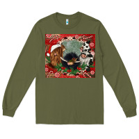 Army Green christmas heifer cow  gnomies Long Sleeve Tee - CowGirlArtShop
