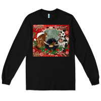 Black christmas heifer cow  gnomies Long Sleeve Tee - CowGirlArtShop
