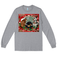 Heather Grey christmas heifer cow  gnomies Long Sleeve Tee - CowGirlArtShop