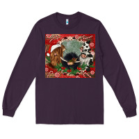 Plum christmas heifer cow  gnomies Long Sleeve Tee - CowGirlArtShop