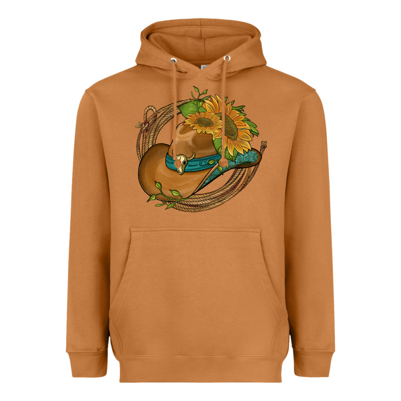 Western Hat With Sunflowers And Rope Heavyweight Hoodie by Artiststas | Teevron
