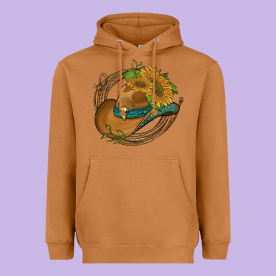 Western Hat With Sunflowers And Rope Heavyweight Hoodie Designed By Artiststas