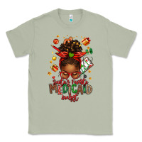 Matcha Santa's Favorite Medicaid Analyst Afro Messy Bun Classic Tee - texasbilliewilder
