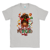 Moon Dust Santa's Favorite Medicaid Analyst Afro Messy Bun Classic Tee - texasbilliewilder