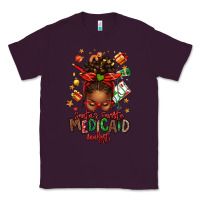 Plum Santa's Favorite Medicaid Analyst Afro Messy Bun Classic Tee - texasbilliewilder